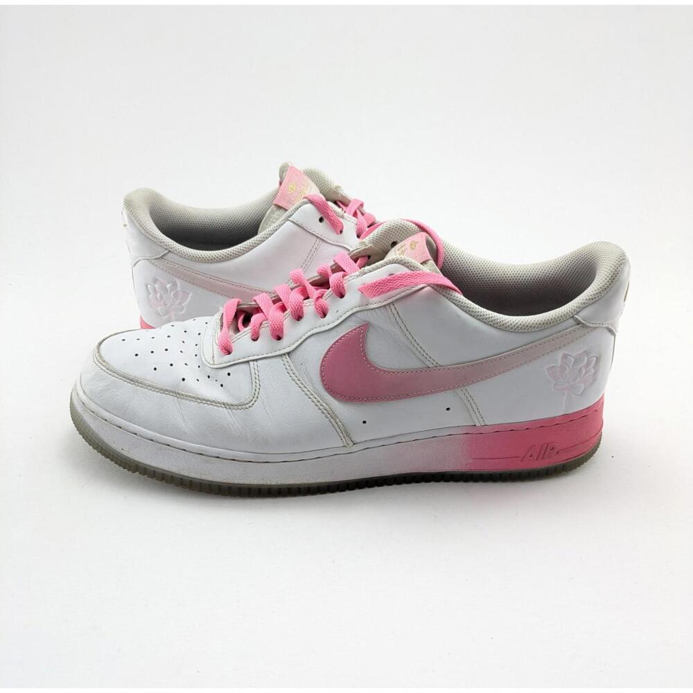 Mens Nike Air Force 1 '07 San Francisco Pack Lotus Flower White Shoes Size 15